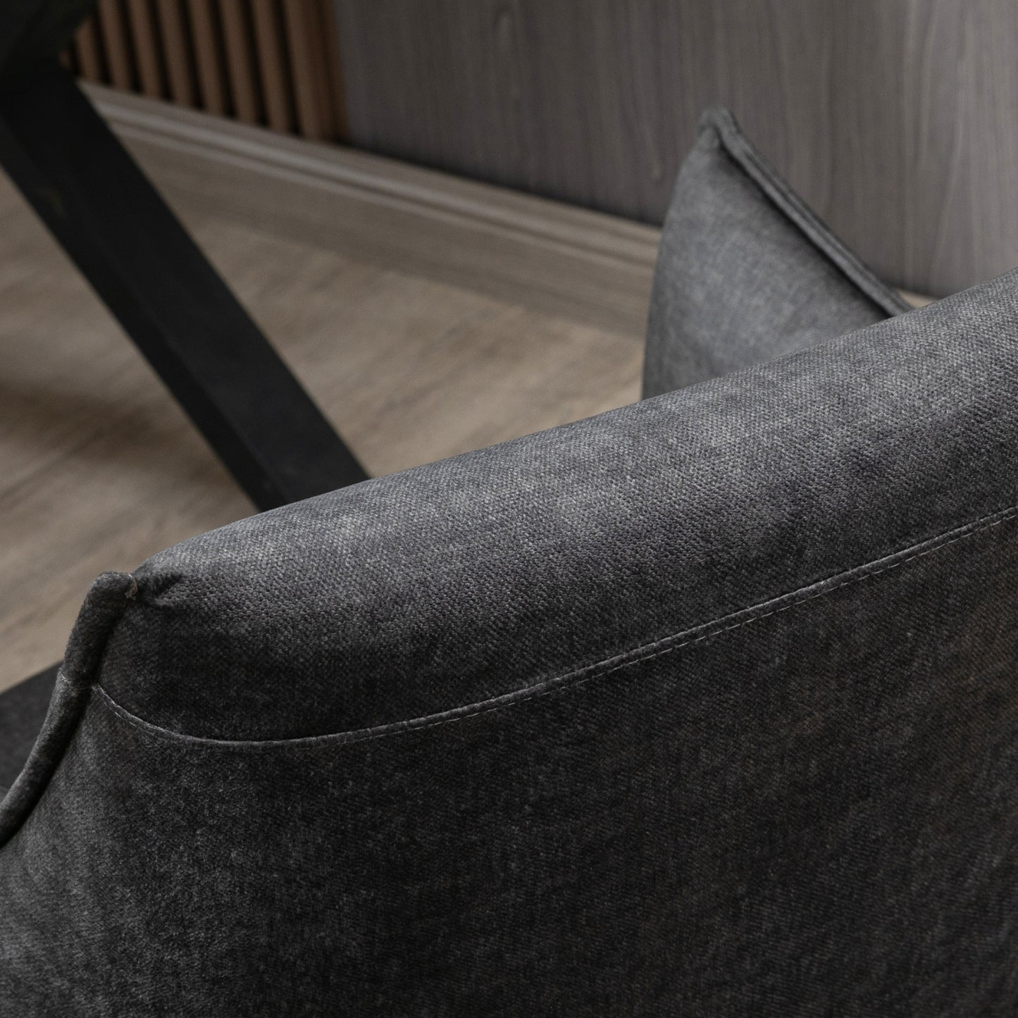 HOMCOM Accent Chairs for Living Room, Bedroom Arm Chair with Steel Legs, Dark Grey