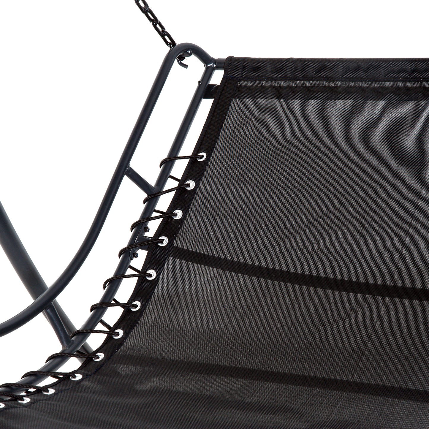Outsunny 2 Seater Garden Swing Seat Bed, Sun Lounger with Adjustable Canopy, Cushioned Seat and Weather Resistant Steel Frame for Patio, Yard, Grey