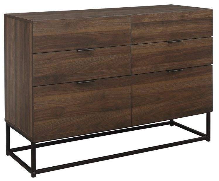 Houston Walnut 6 Drawer Wide Chest
