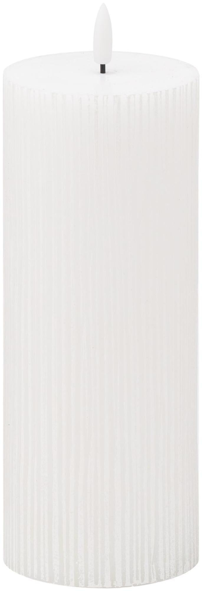 Luxe Natural Glow 3x8 Textured Ribbed LED Candle - Nestium