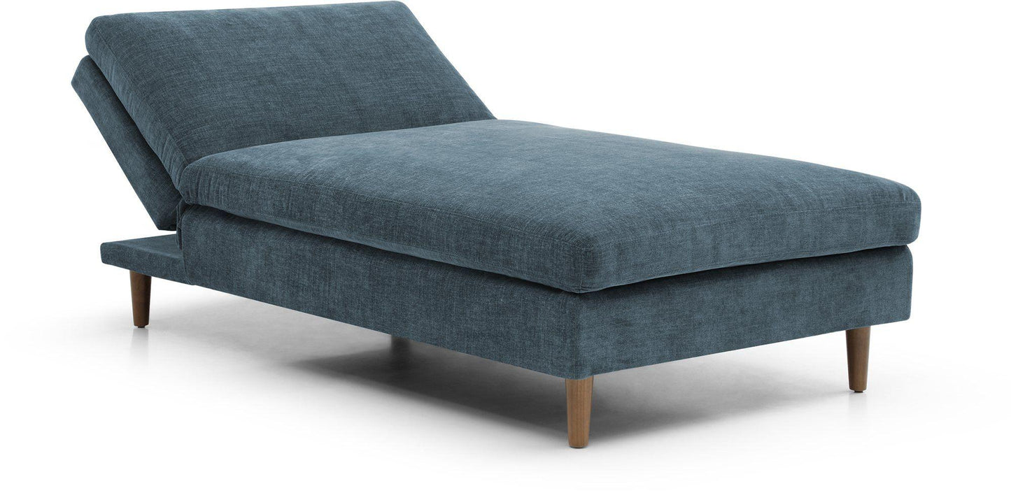 Scott Eryx Chenille Navy Blue Fabric Chaise Sofa Bed - Nestium