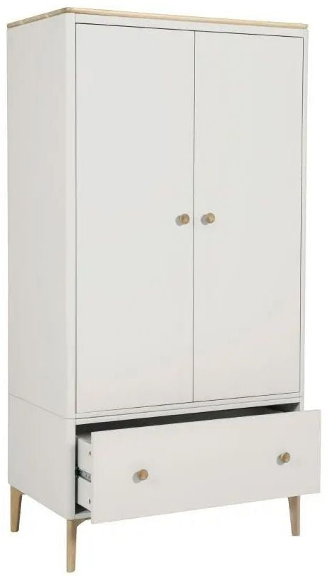 Vida Living Marlow Cashmere Oak 2 Door 1 Drawer Combi Wardrobe - Nestium