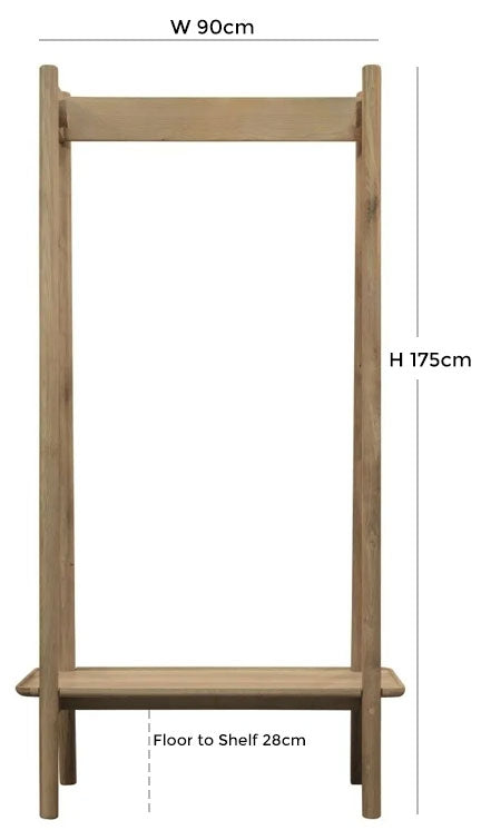 Kingham Natural Oak Open Wardrobe - Nestium