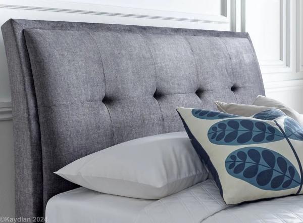 Kaydian Accent Vogue Grey Velvet Fabric Ottoman Storage Bed - Nestium