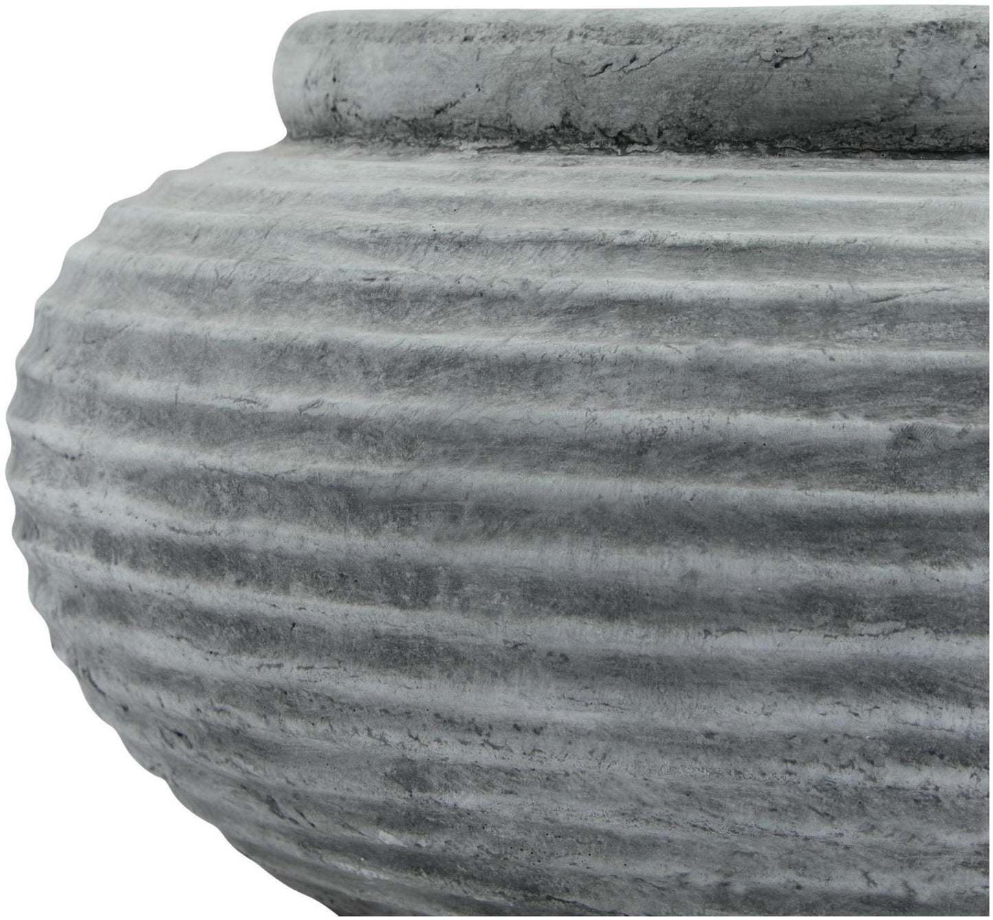 Athena White Ceramic Round Ribbed Planter - Nestium