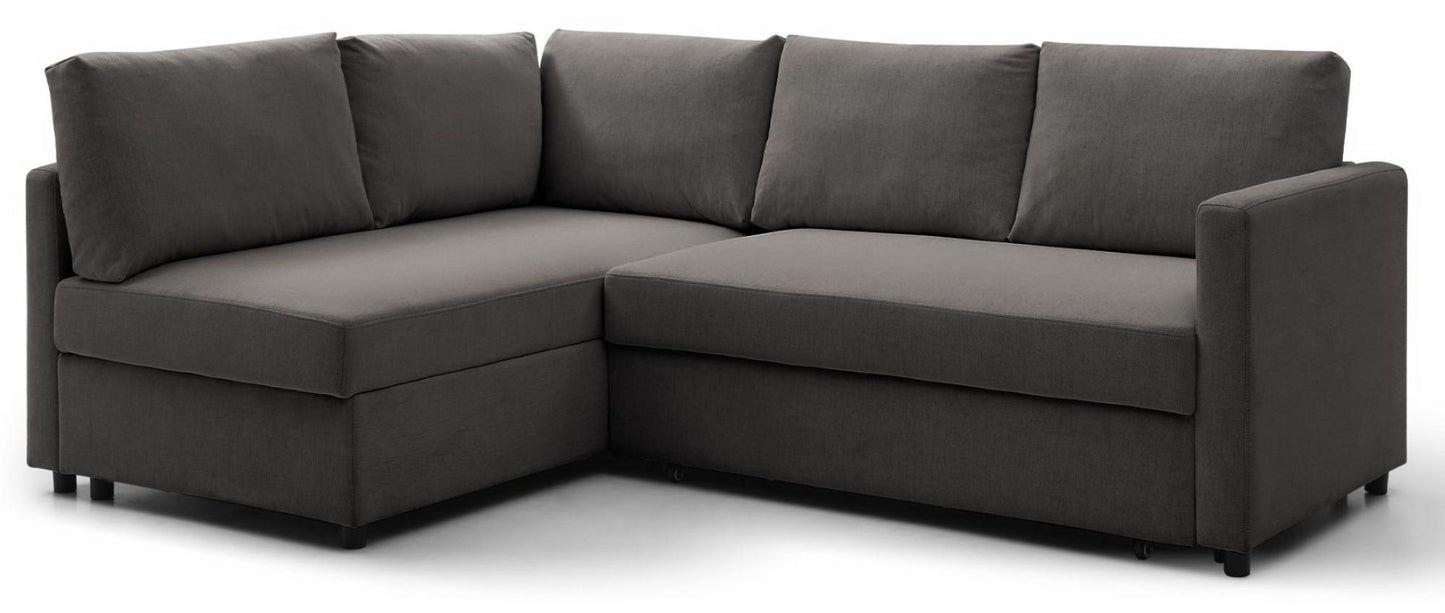 Clara Grey Fabric Corner Pull Out Sofa Bed with Storage - Nestium