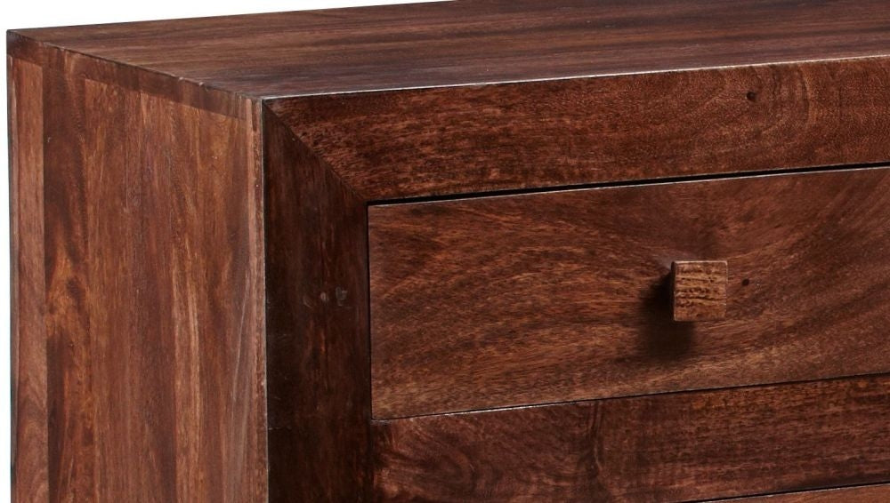 Toko Walnut Solid Mango Hardwood Dressing 2+2 Drawer Chest - Nestium
