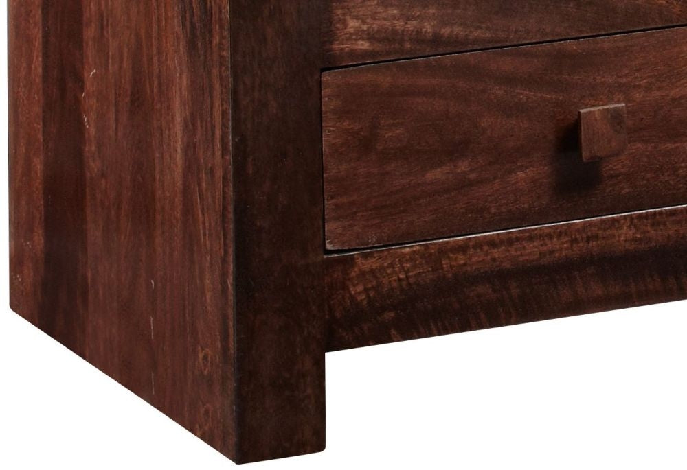 Toko Walnut Solid Mango Hardwood Dressing 2+2 Drawer Chest - Nestium