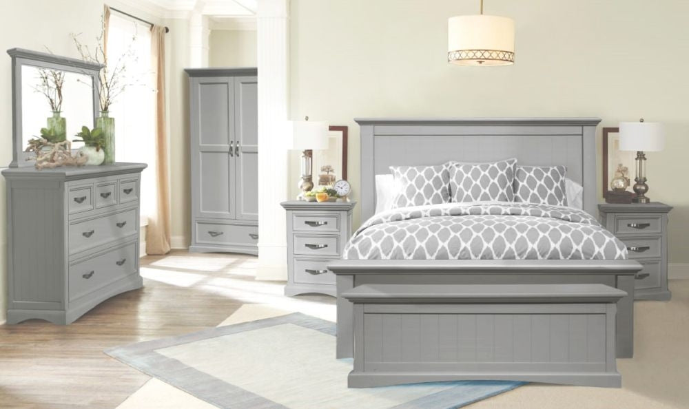 Vida Living Turner Grey Painted Bed - Nestium