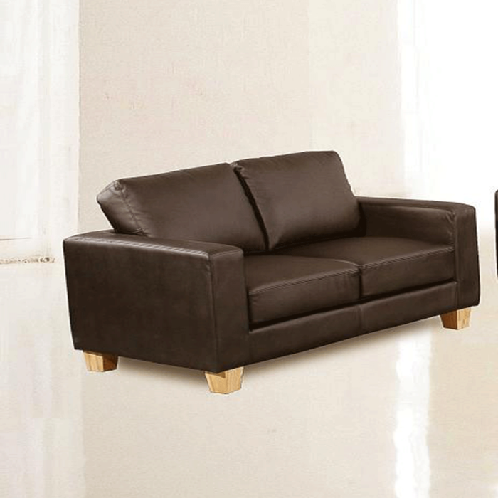 Buxton Chesterfield 2 Seater Sofa in PU Leather - Brown - Nestium