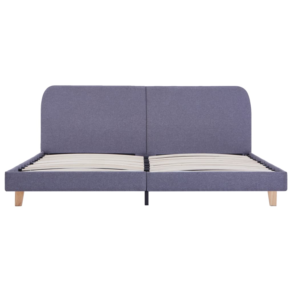 Bed Frame Light Grey Fabric 150X200 Cm King Size