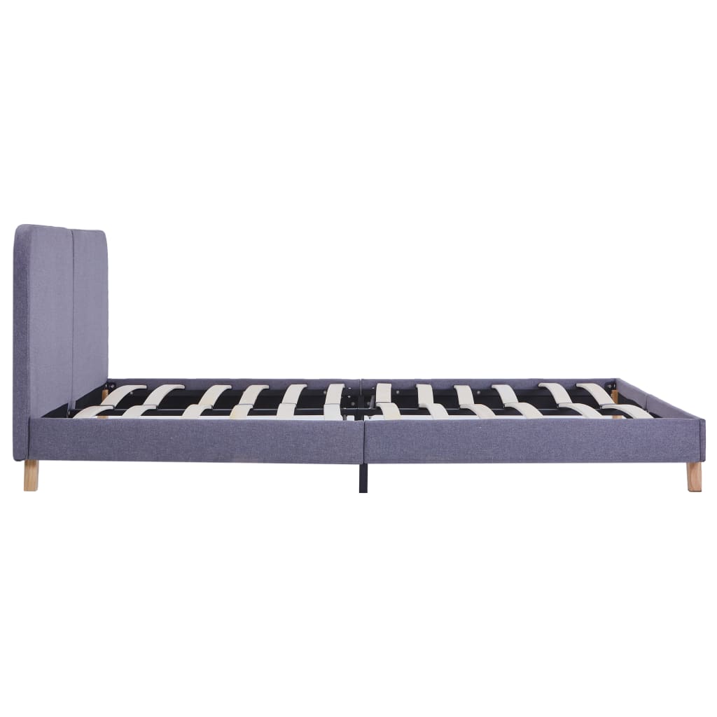 Bed Frame Light Grey Fabric 150X200 Cm King Size