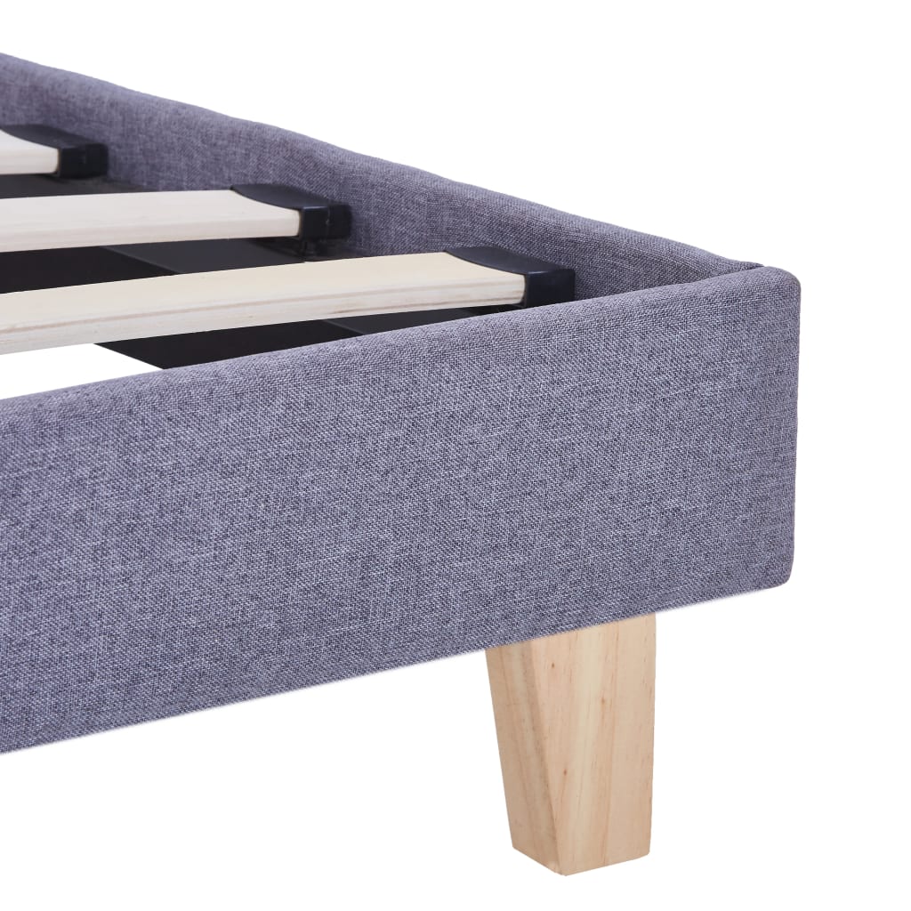 Bed Frame Light Grey Fabric 150X200 Cm King Size