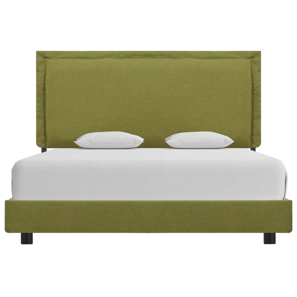 Bed Frame Green Fabric 135X190 Cm Double