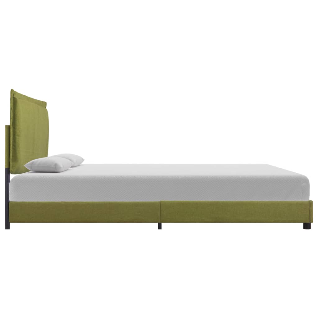 Bed Frame Green Fabric 135X190 Cm Double