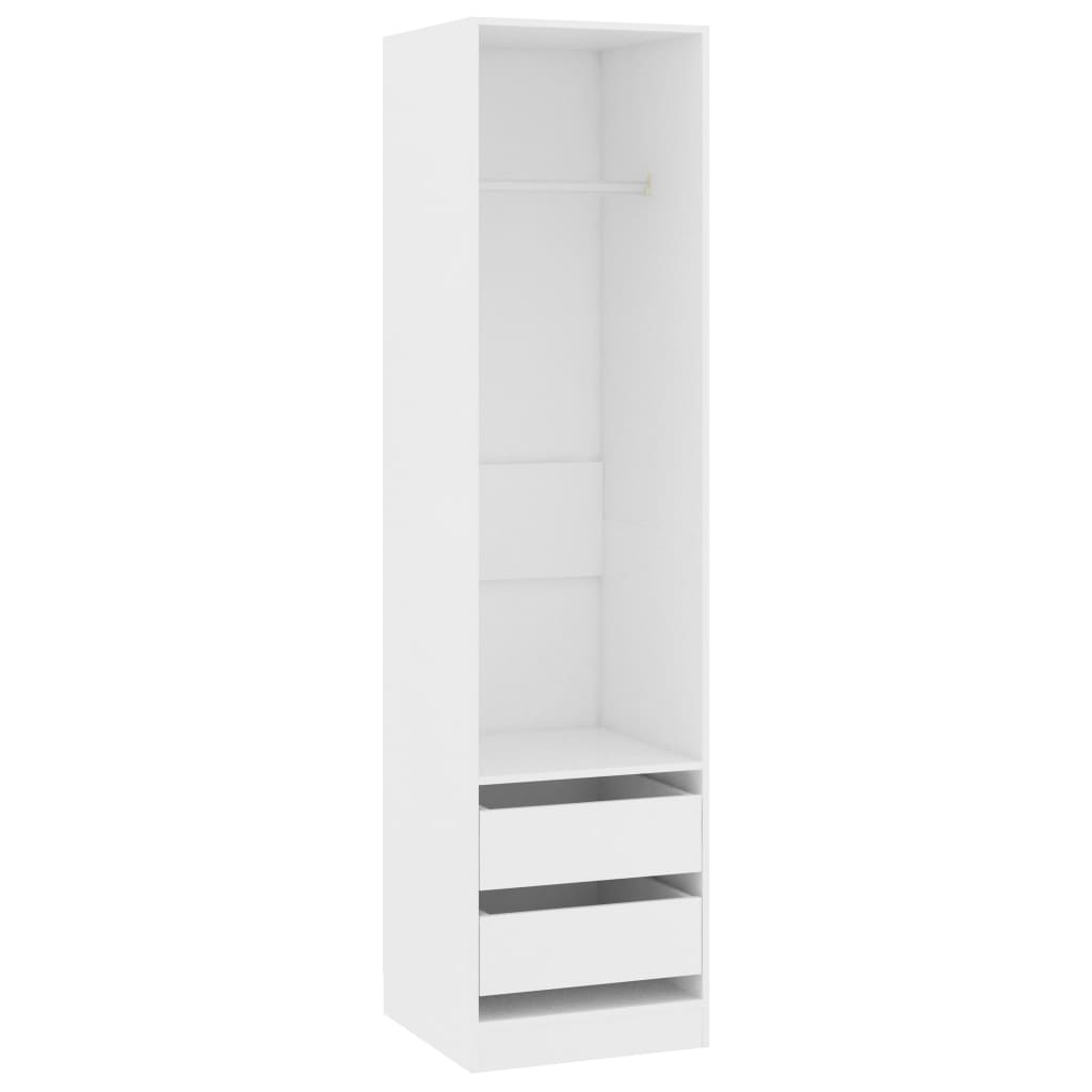 Wardrobe With Drawers White | Hinged | White | Drawers | 2 Doors | 50cm