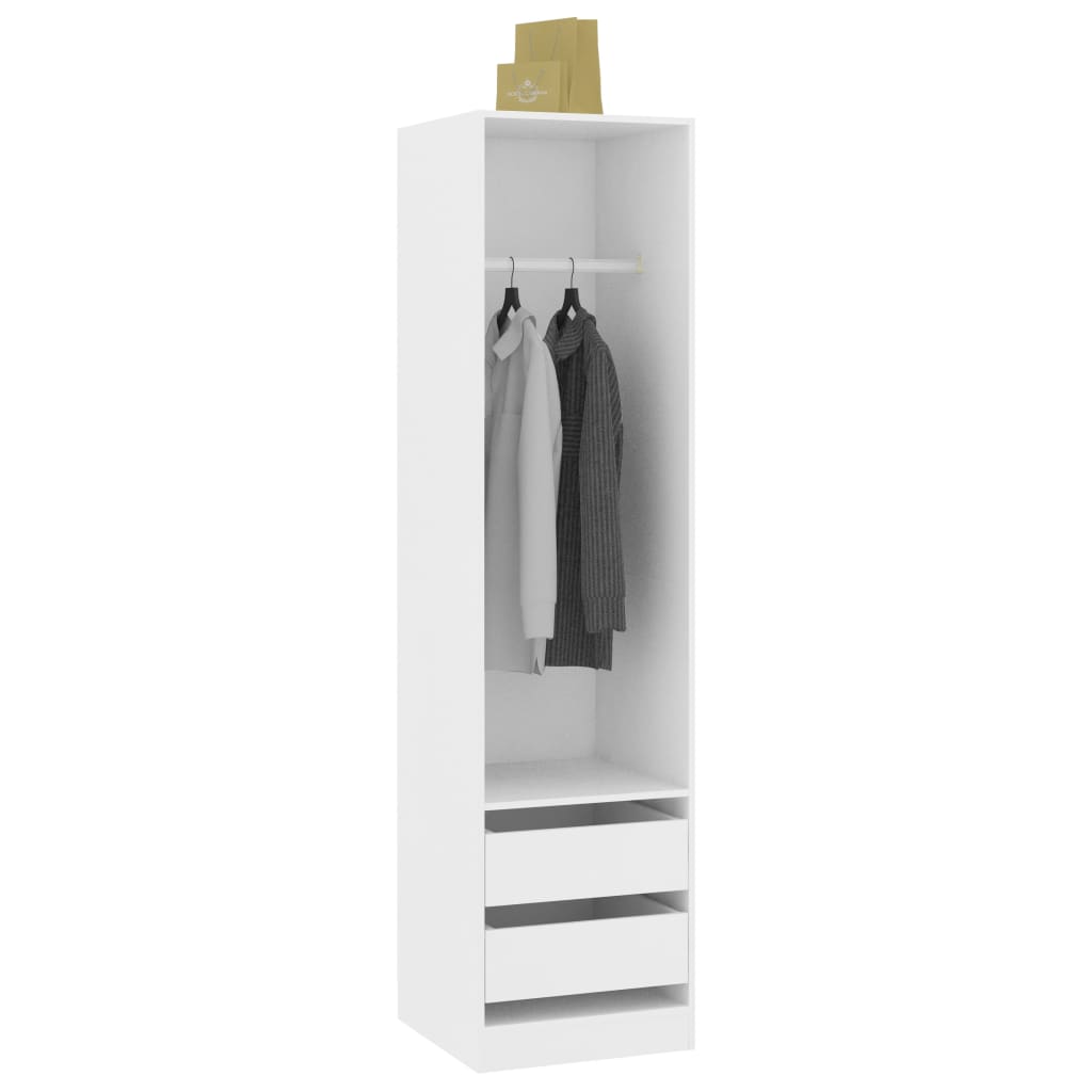Wardrobe With Drawers White | Hinged | White | Drawers | 2 Doors | 50cm