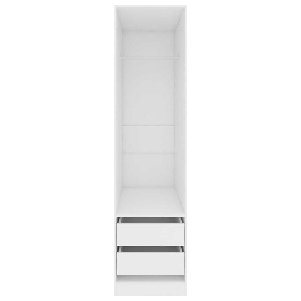 Wardrobe With Drawers White | Hinged | White | Drawers | 2 Doors | 50cm