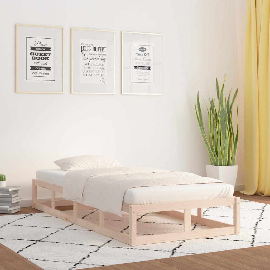 Bed Frame 90X200 Cm Solid Wood