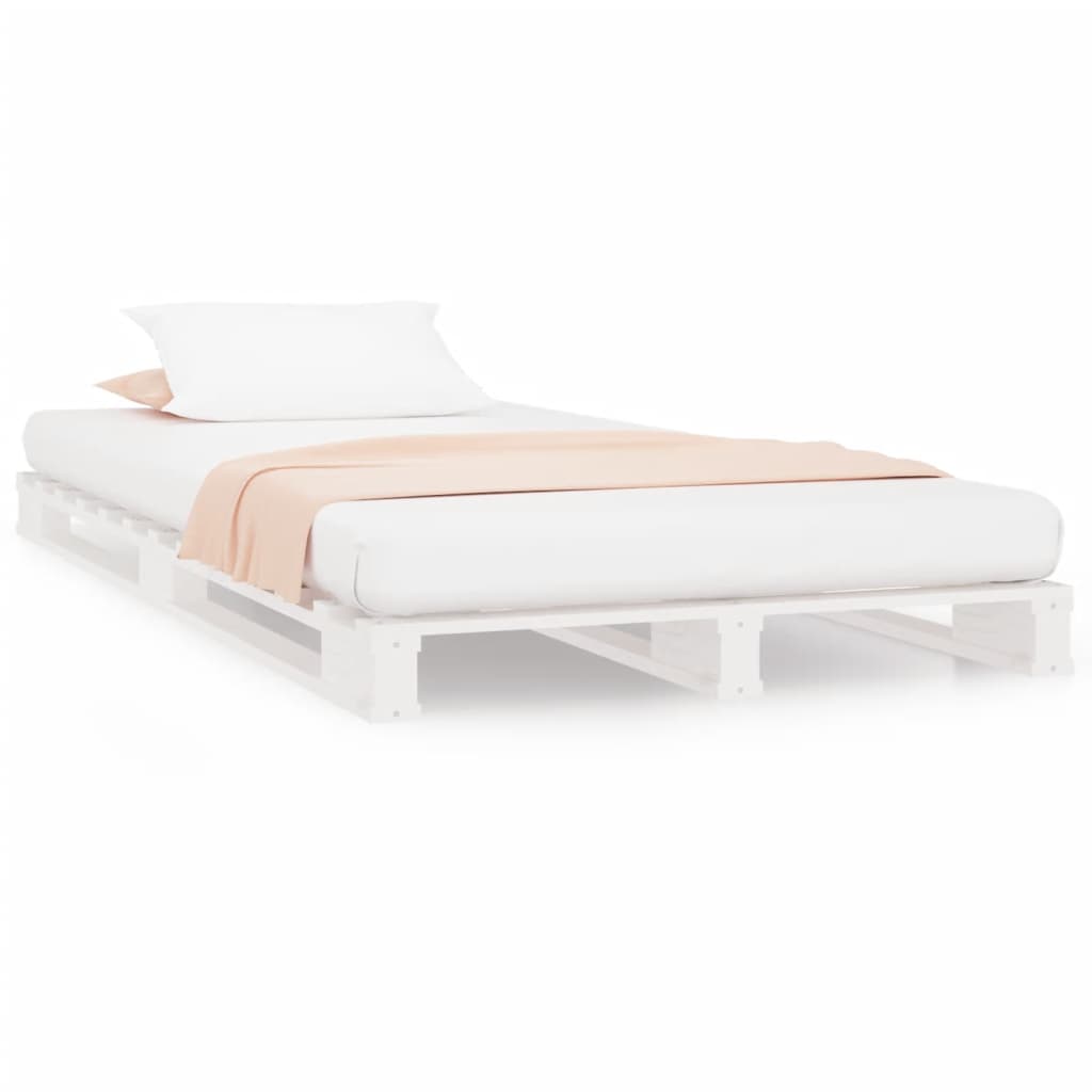 Pallet Bed White 90X200 Cm Solid Wood Pine
