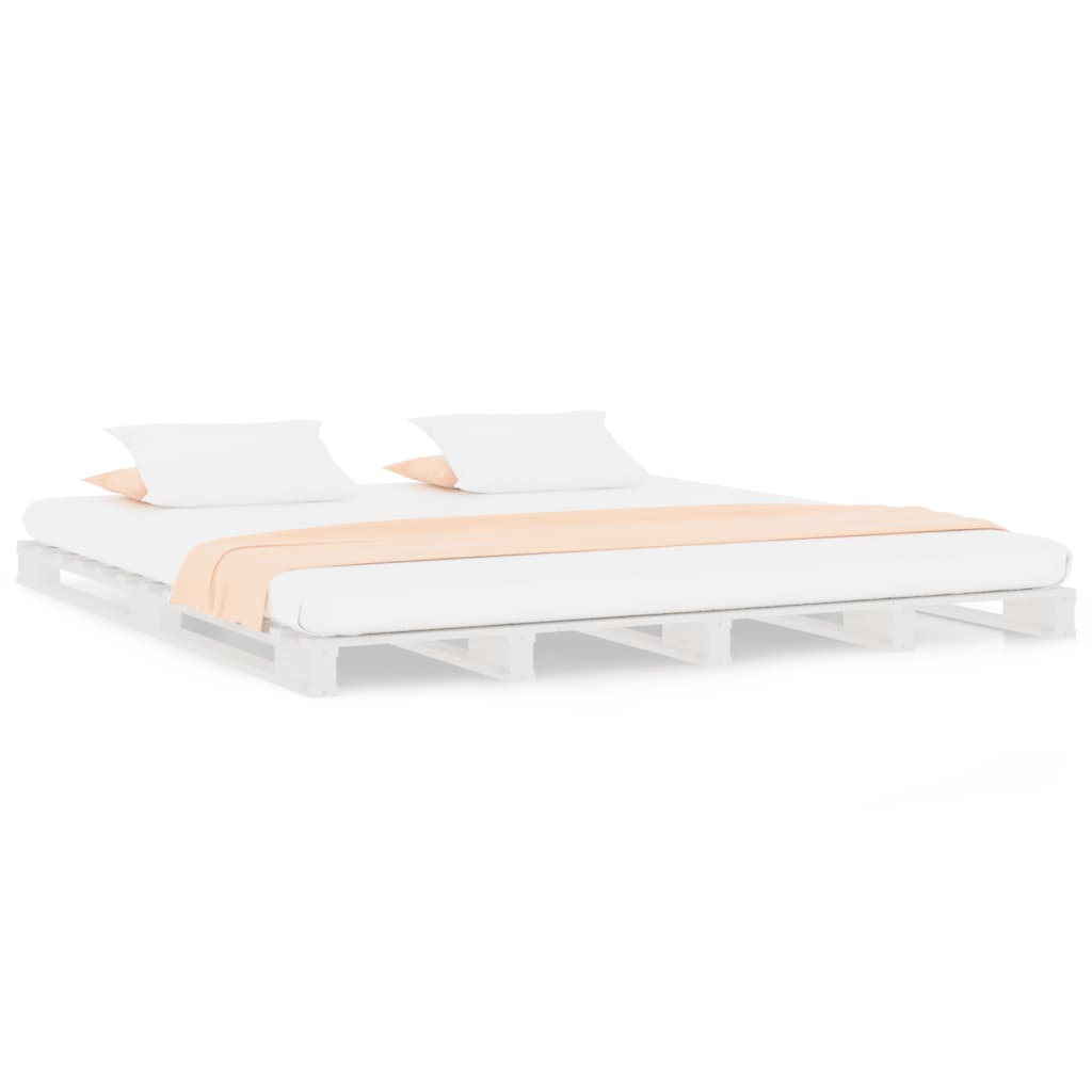 Pallet Bed White 150X200 Cm King Size Solid Wood