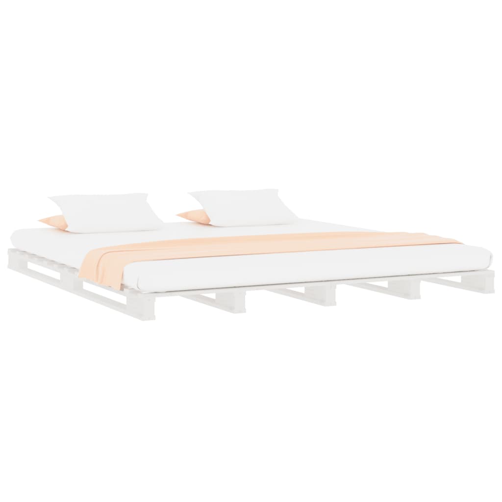 Pallet Bed White 150X200 Cm King Size Solid Wood