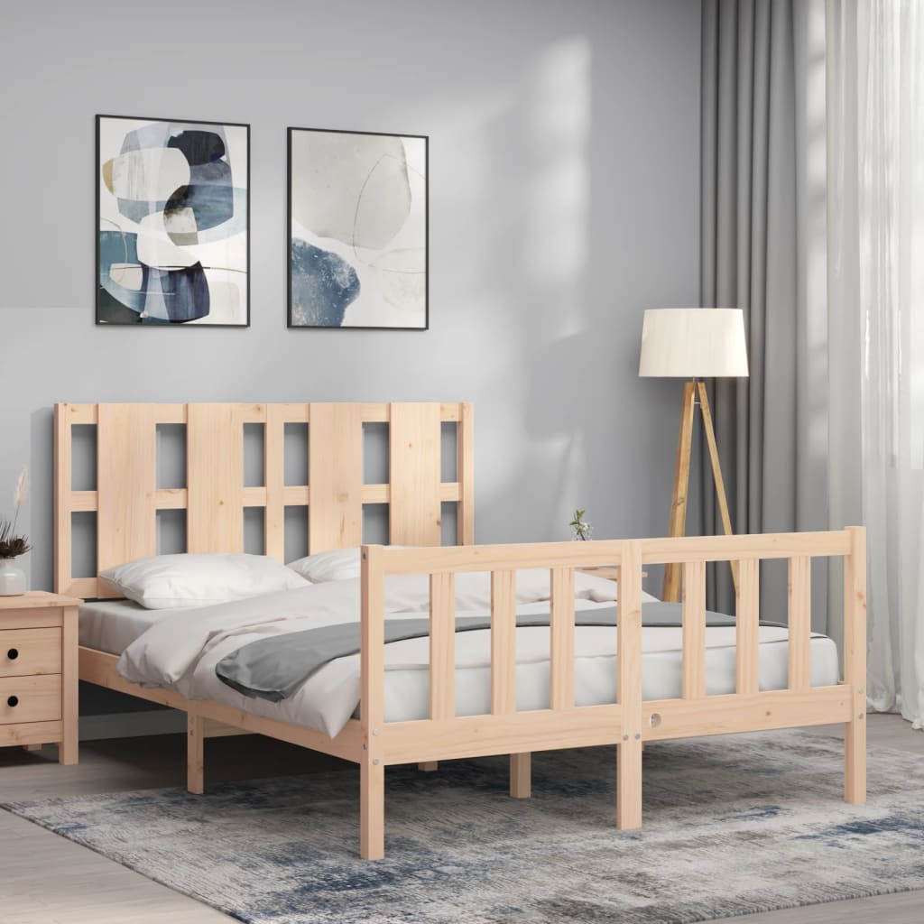 Bed Frame Without Mattress Small Double Solid Wood Pine