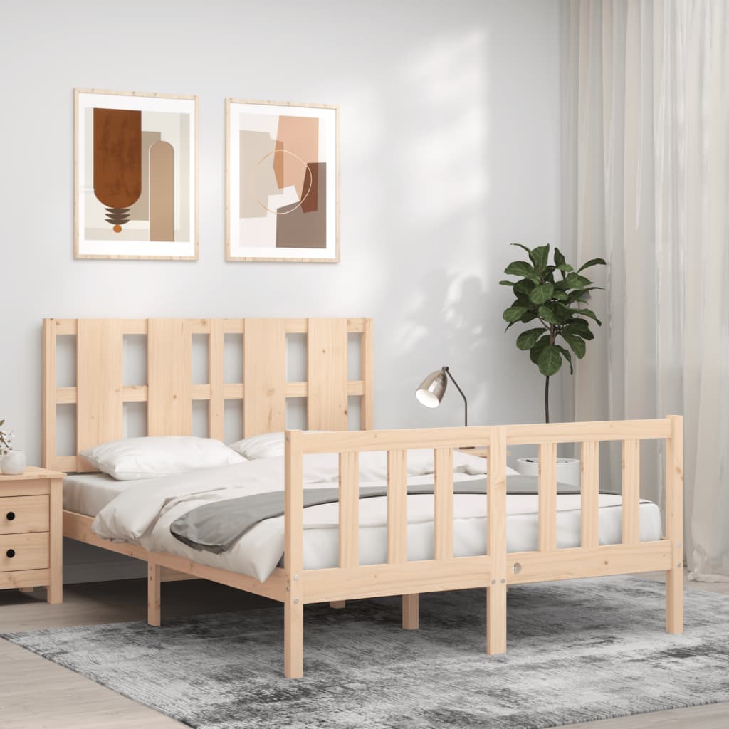 Bed Frame Without Mattress Small Double Solid Wood Pine