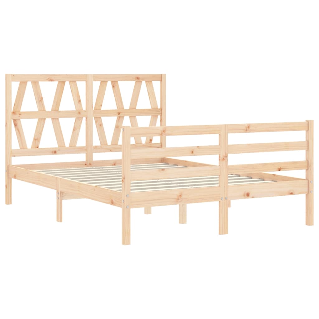 Bed Frame Without Mattress Double Solid Wood
