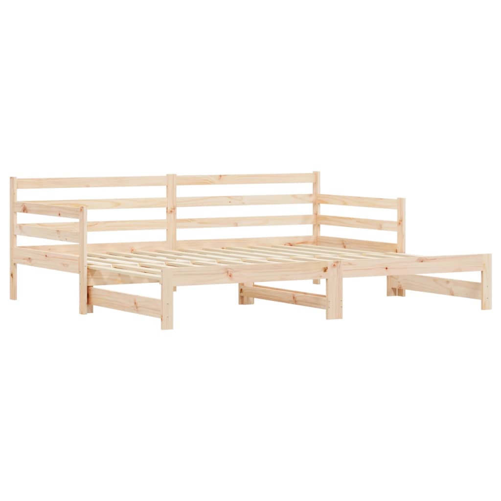 Daybed With Trundle Without Mattress 90X190 Cm Single Solid Wood
