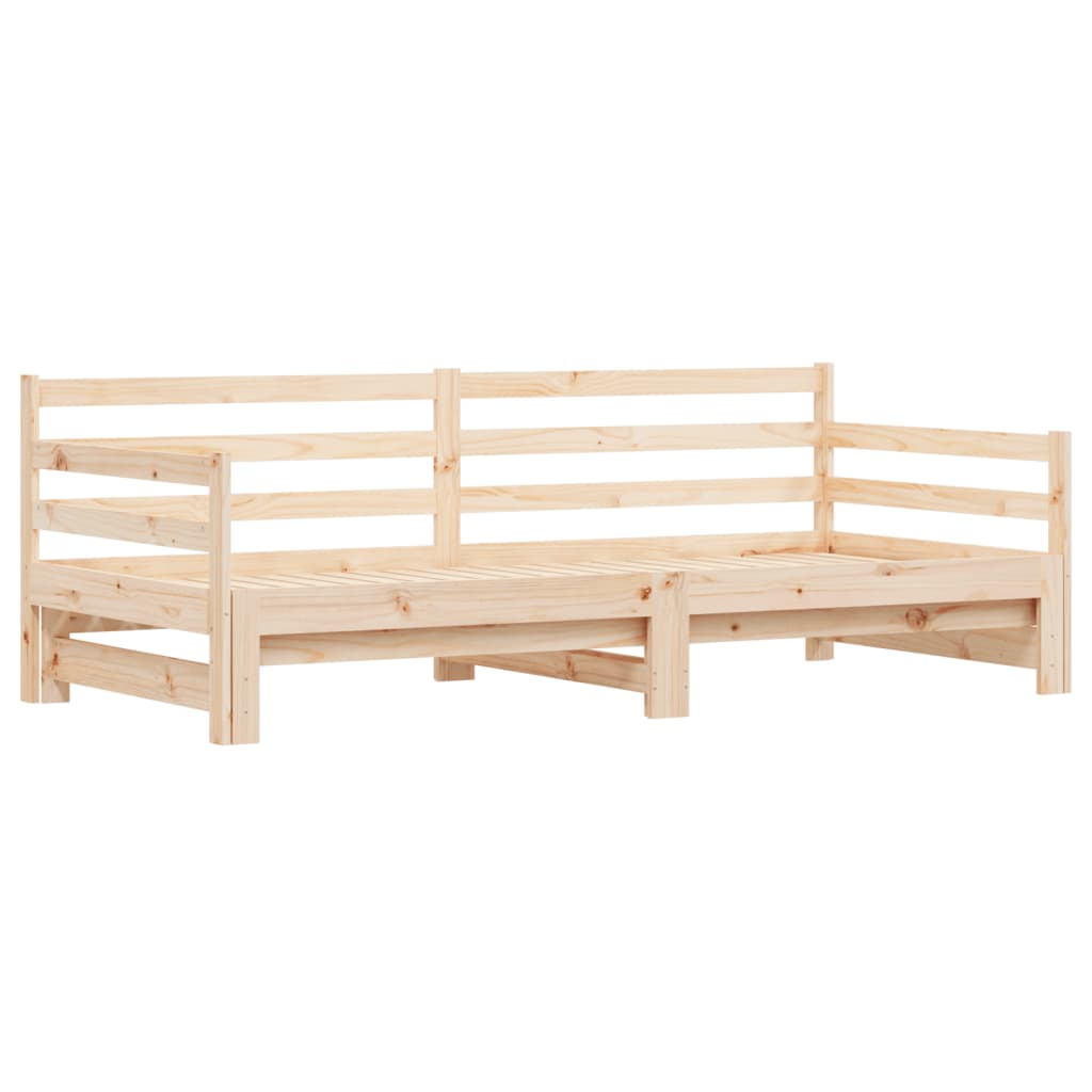Daybed With Trundle Without Mattress 90X190 Cm Single Solid Wood