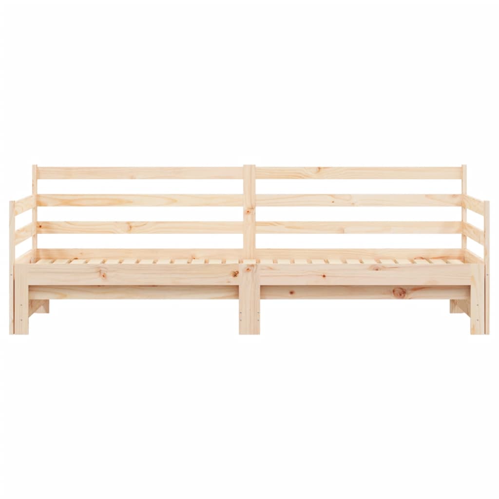 Daybed With Trundle Without Mattress 90X190 Cm Single Solid Wood