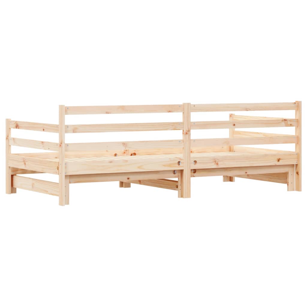 Daybed With Trundle Without Mattress 90X190 Cm Single Solid Wood