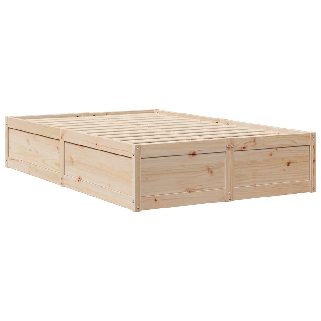Bed With Mattress 120X200 Cm Solid Wood Pine