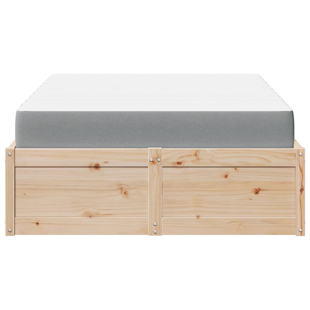 Bed With Mattress 120X200 Cm Solid Wood Pine