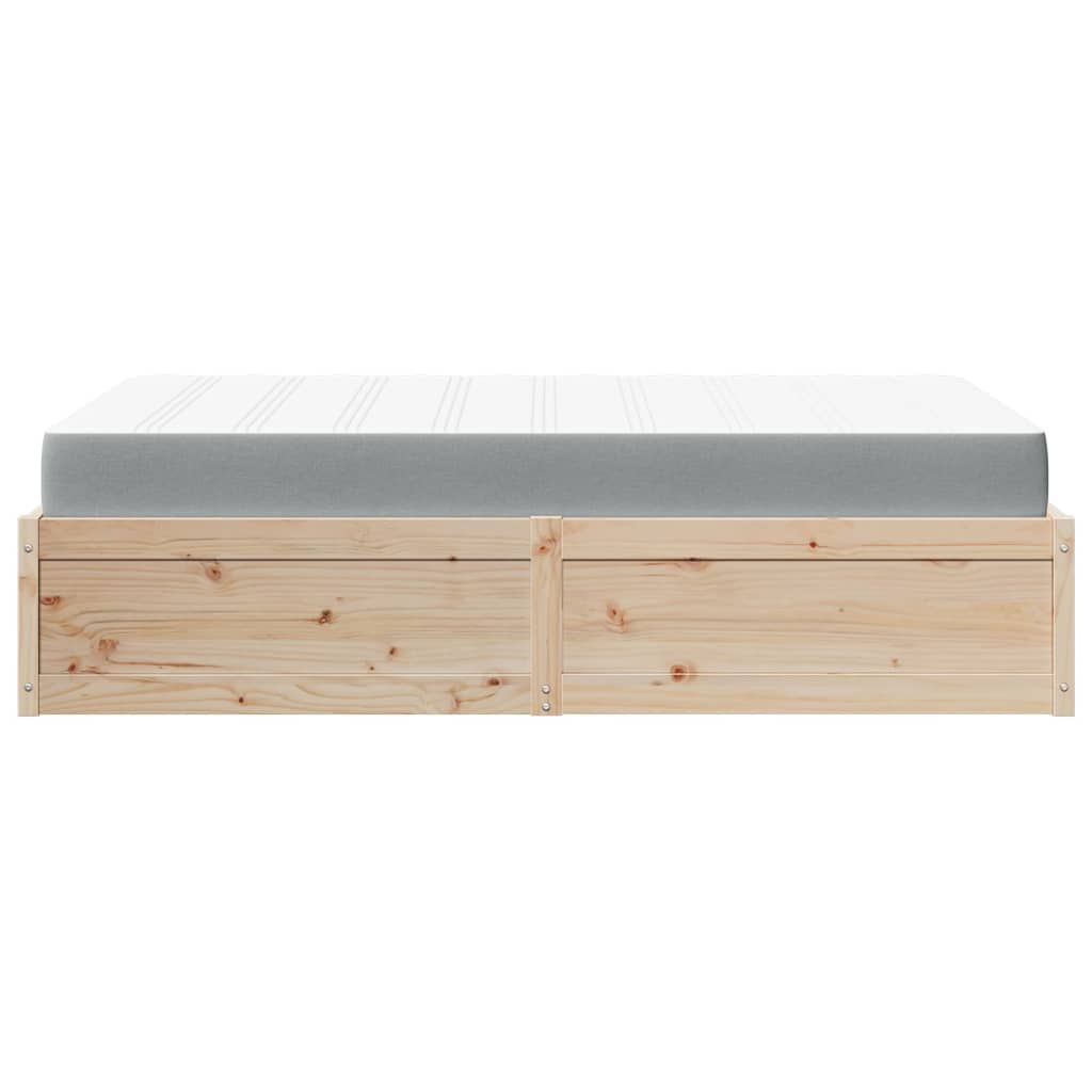 Bed With Mattress 120X200 Cm Solid Wood Pine