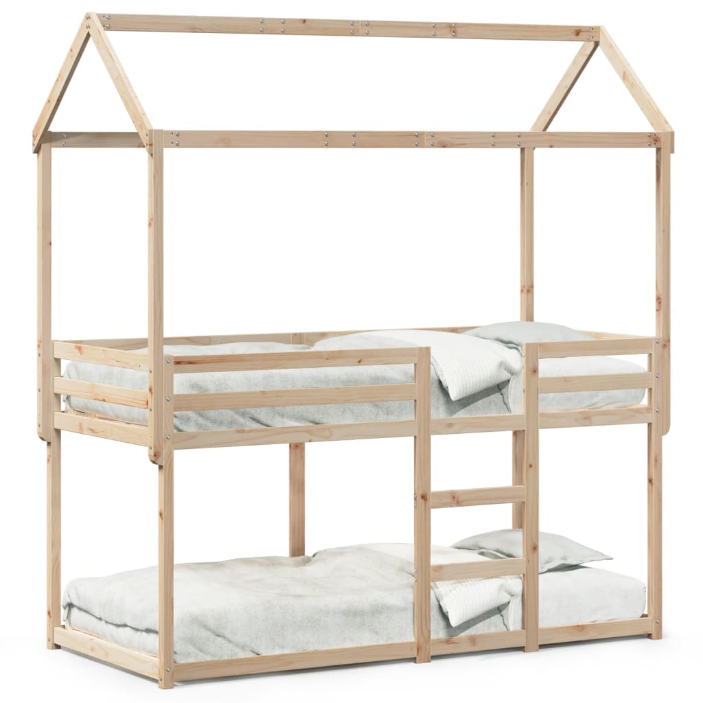 Bunk Bed Without Mattress 90X190 Cm Single Solid Wood Pine