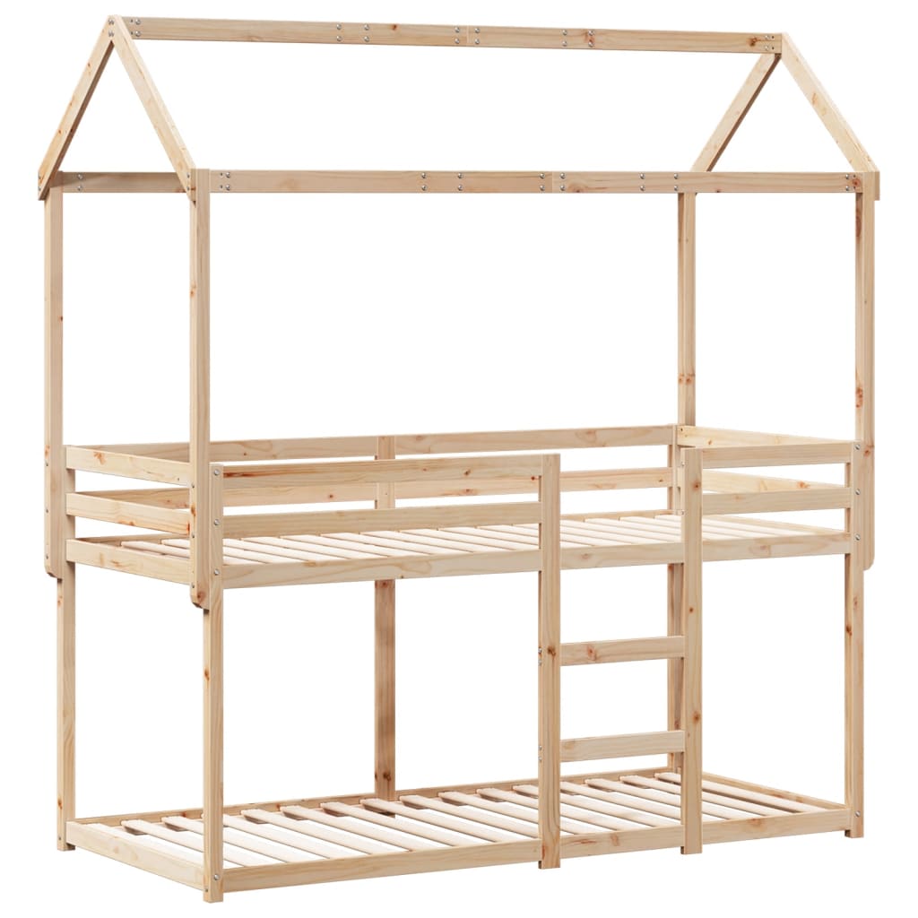 Bunk Bed Without Mattress 90X190 Cm Single Solid Wood Pine
