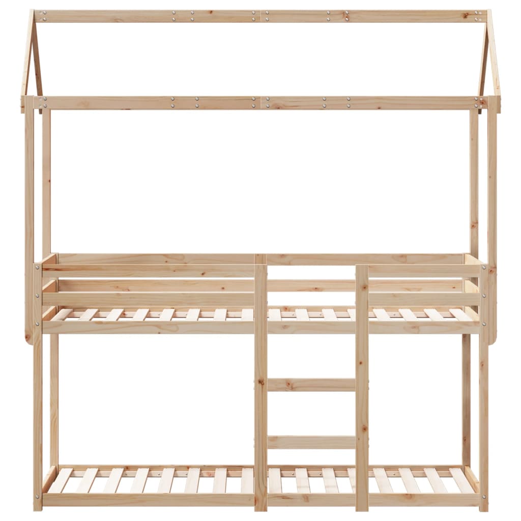 Bunk Bed Without Mattress 90X190 Cm Single Solid Wood Pine