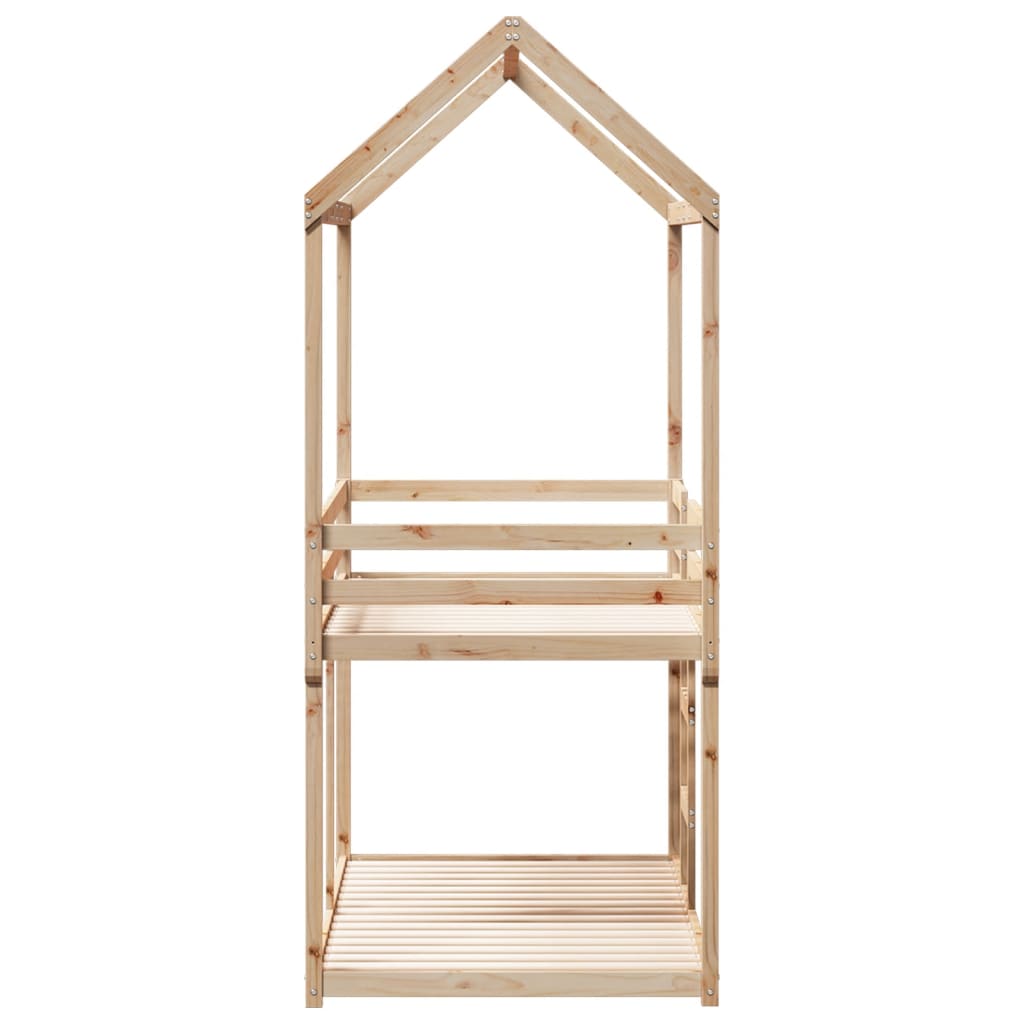 Bunk Bed Without Mattress 90X190 Cm Single Solid Wood Pine