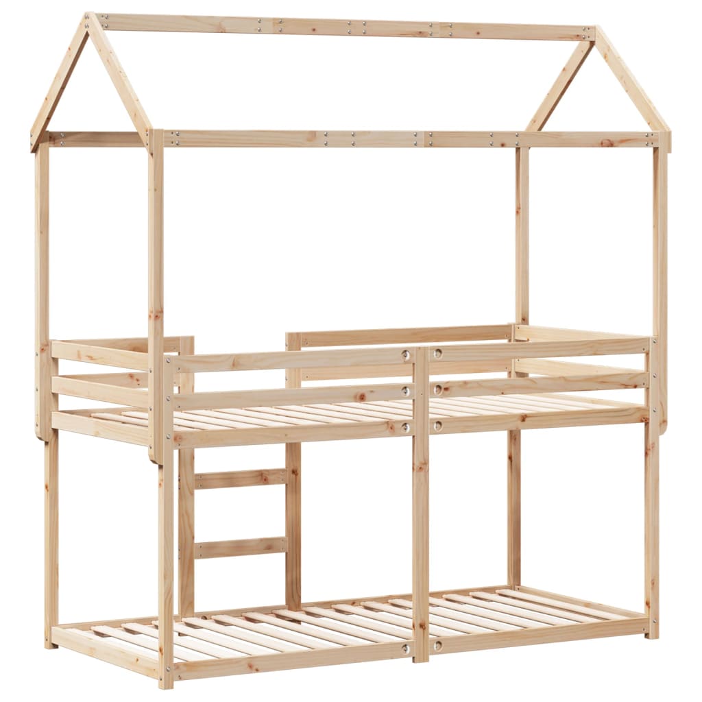 Bunk Bed Without Mattress 90X190 Cm Single Solid Wood Pine