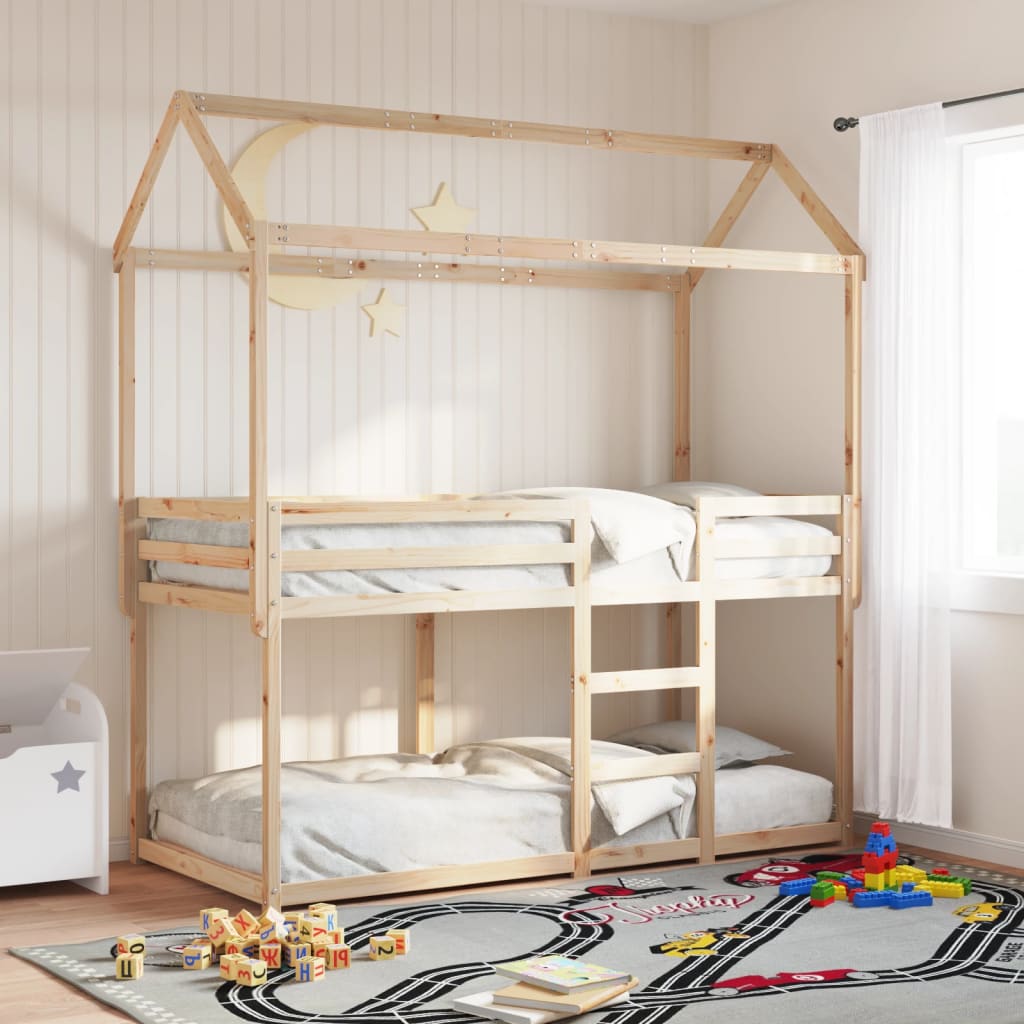 Bunk Bed Without Mattress 90X190 Cm Single Solid Wood Pine