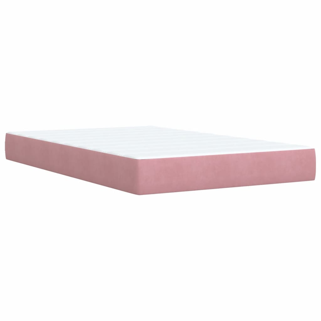 Box Spring Bed With Mattress Pink 120X190 Cm Small Double Velvet