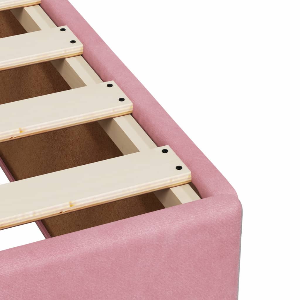 Box Spring Bed With Mattress Pink 120X190 Cm Small Double Velvet