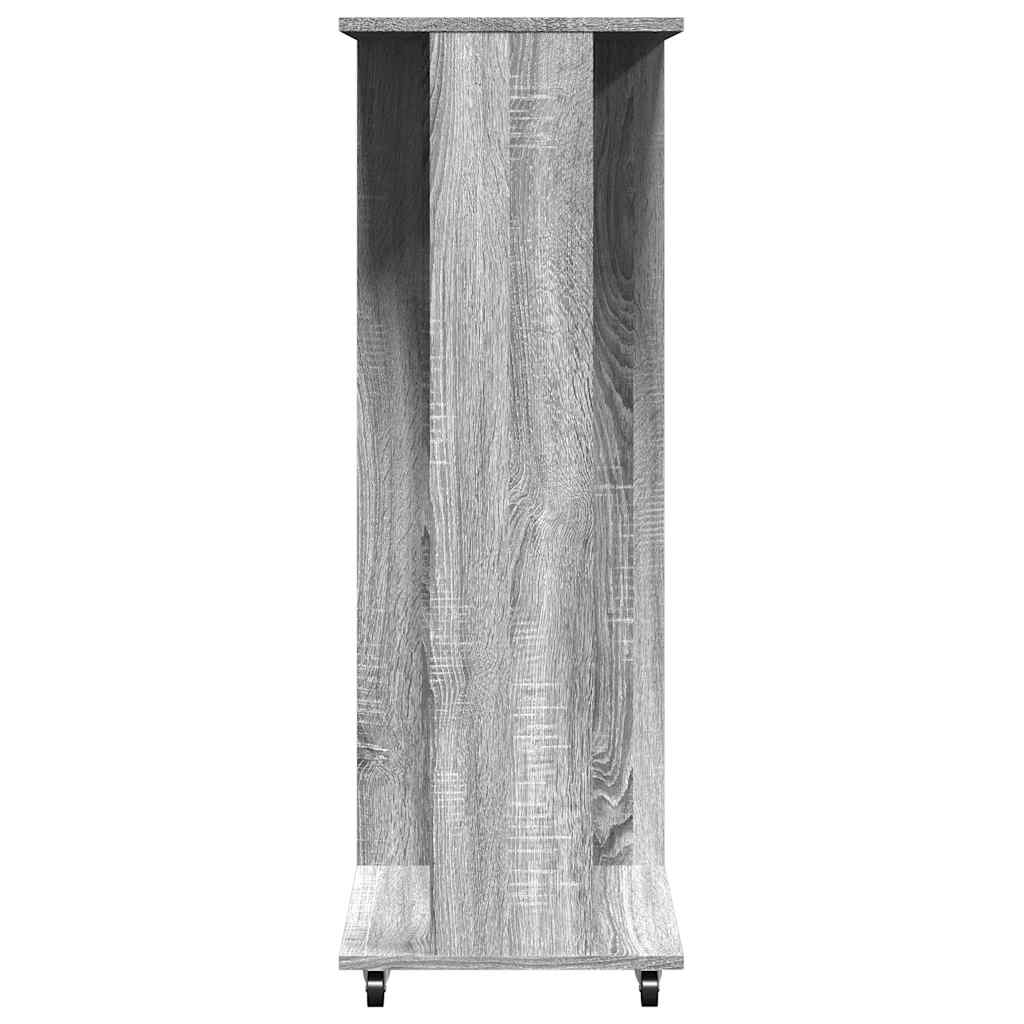 Wardrobe With Wheels Grey Sonoma | Sliding | Engineered Wood | 2 Doors | 102cm