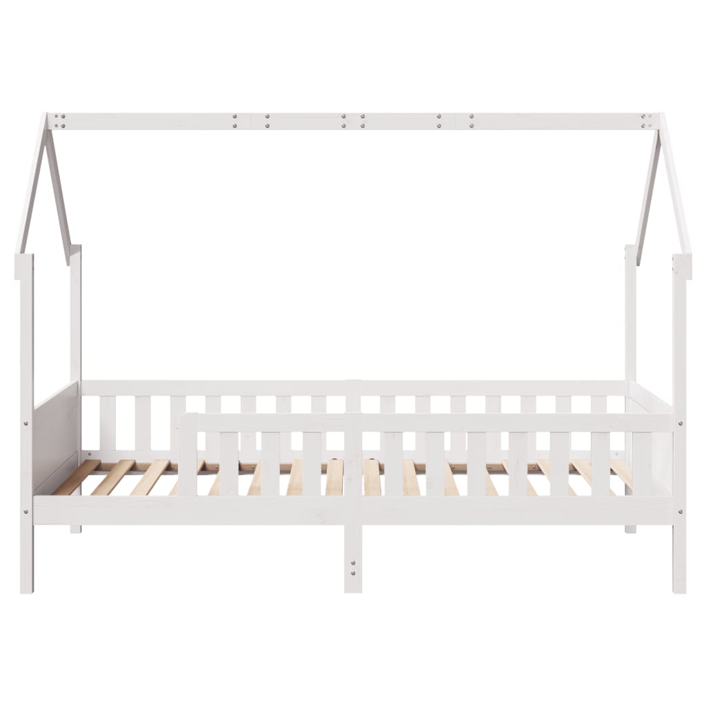 Kids' House Bed Frame Without Mattress White 90X190 Cm Single Pine
