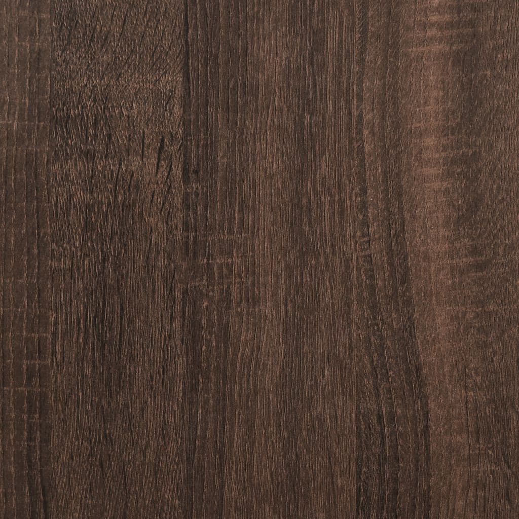 Bed Frame With Headboard Without Mattress Brown Oak 140X200 Cm