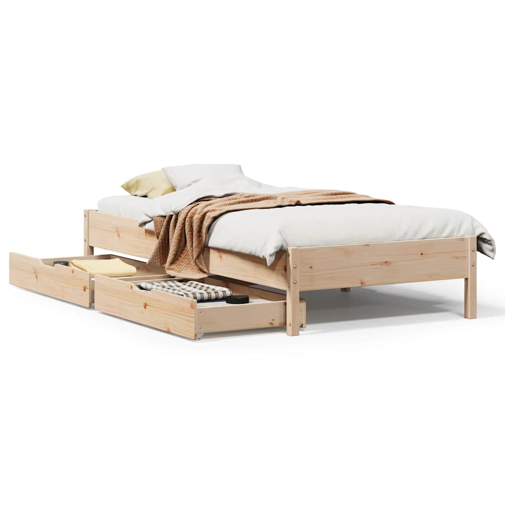 Bed Frame Without Mattress 90X190 Cm Single Solid Wood Pine