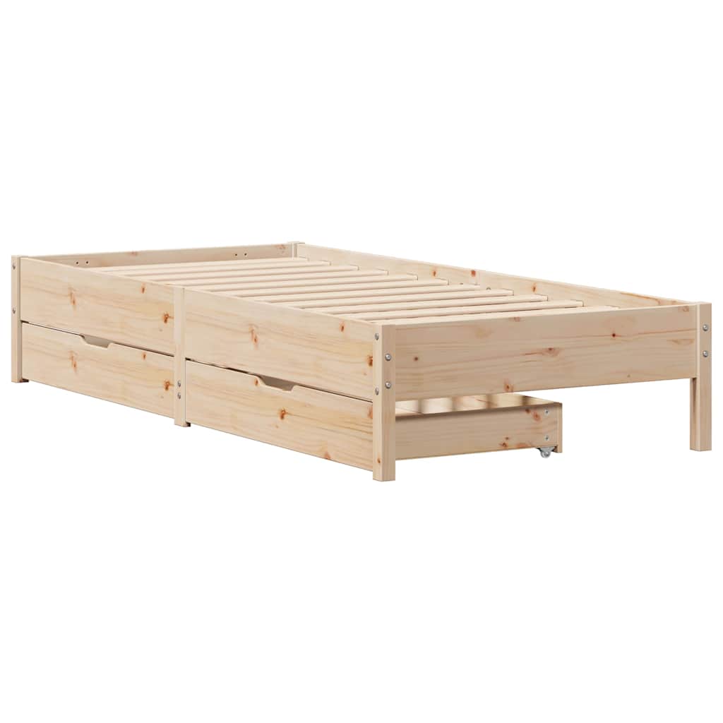Bed Frame Without Mattress 90X190 Cm Single Solid Wood Pine
