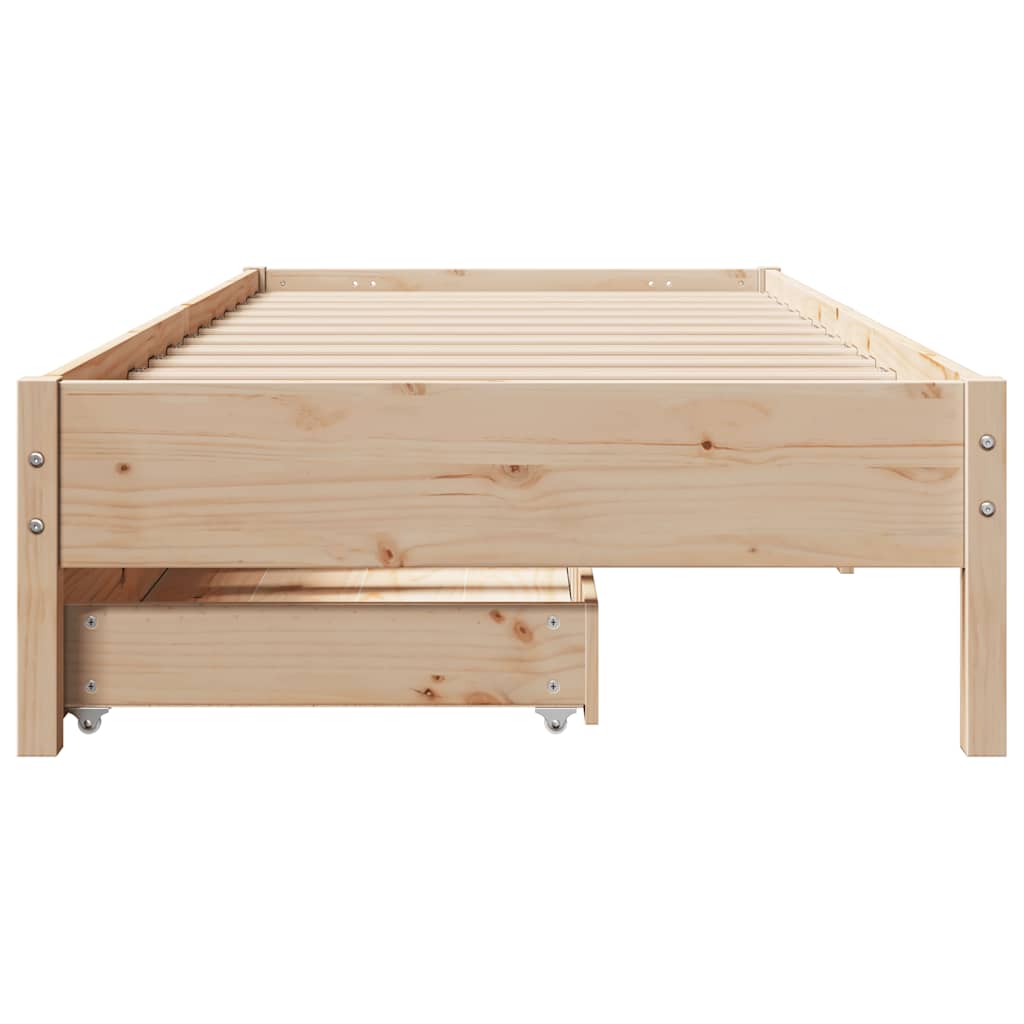 Bed Frame Without Mattress 90X190 Cm Single Solid Wood Pine